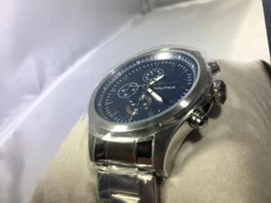 Nautica Herrenuhr N00523 schwarzes Zifferblatt Edelstahl - Bild 1 von 7