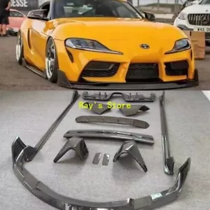 Carbon Fiber Front Lip Rear Splitter Sideskirt Wing For Toyota Supra MK5 A90 A91 - Picture 1 of 10