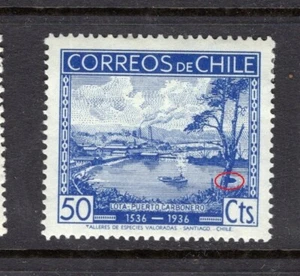 CHILE 1936 Almagro set 50c blue ERROR VARIETY L11 - Picture 1 of 1