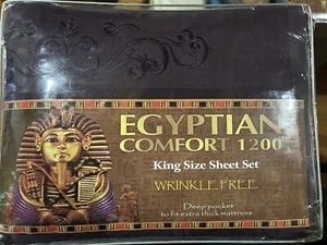 Neu Egyptian Comfort 1200 Tut Kollektion King Size Bettwäsche Set Lila - Bild 1 von 4