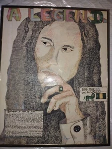 Original framed hand drawn lithograph of Bob Marley, inspired by Legend album . - Picture 1 of 2