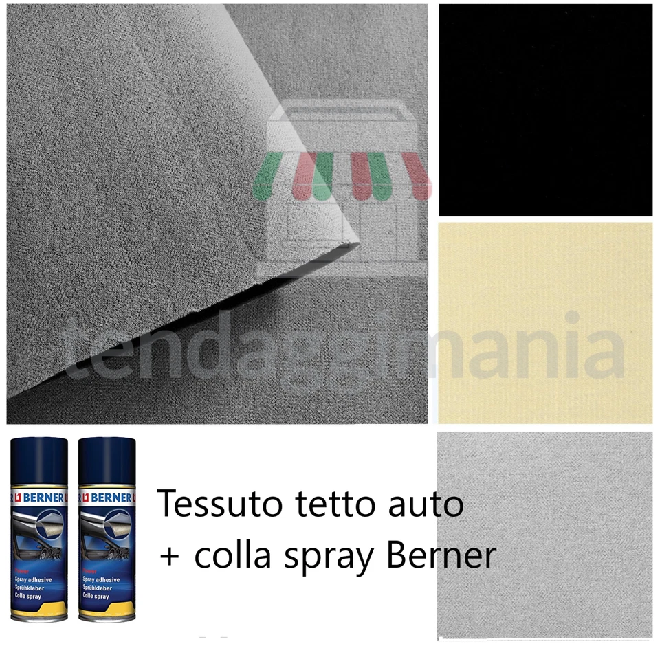 Kit rivestimento tessuto cielo tetto auto colore nero beige grigio - Immagine 1 di 2