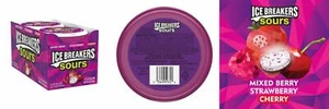 ICE BREAKERS Sours Sugar Free Mints, (Mixed Berry, Strawberry, Pack of 8 - Picture 1 of 11