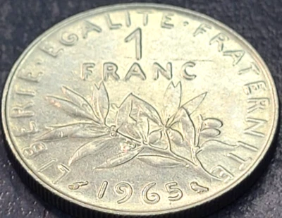1965 FRANÇA 1 FRANCO KM# 925.1 VENDEDOR DOS EUA REEMBOLSO DE FRETE COMBINADO - Imagem 1 de 2