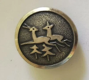 Scandia Deer Cast Metal Pewter Finish ANTIQUE BUTTONS 30L - 3/4" - 19mm (B119) - Picture 1 of 5