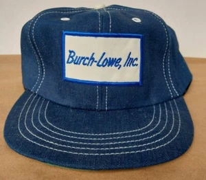 Vintage Burch-Lowe, Inc. Denim Patch Logo Hat Cap Snapback Atlanta Georgia - Bild 1 von 8