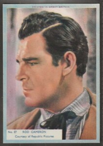 A&BC-FILM STARS 1954 (THIN CARD WHITE BACK X48)-#27- ROD CAMERON 