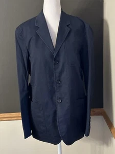 Marni Women’s Navy Blue 100% Cotton Blazer Jacket Size 46 US 10 - Picture 1 of 10