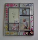 Vtg Leaded Glass Collage Picture Frame Pressed Flowers 4 Openings Carr Burnes