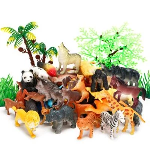 52 Pcs Small Mini Realistic Animal Figurine Toys for Kids Toddlers Cake Topper - Picture 1 of 7