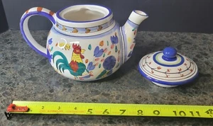 Teekanne und Deckel im Galletto Verde Stil selten Vintage - Bild 1 von 4