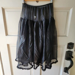 Vintage Black Mesh Slip Skirt Square Dance Petticoat Skirt Waist 27/29 USA - Picture 1 of 13