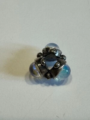 Trollbeads retired Trinity silver bead with dicroic glass - Bild 1 von 4