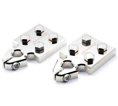 Pair ILL Customz 4 Spot Flat Lug Battery Terminal SAE Top Post Clamp
