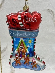 Christopher Radko 2008 Celebrate Adoption Stocking Ornament EUC Rare - Picture 1 of 23