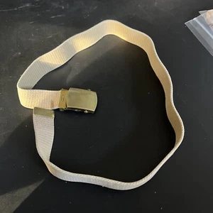 Vintage US Army Khaki Belt with Brass Buckle - Picture 1 of 9