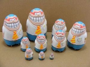 Moose Toys Mr Pete Peter Repeaterson Nesting Russian Doll Set Complete VGC - Foto 1 di 8