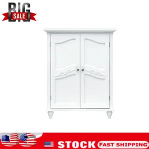 Wooden Bathroom Floor Cabinet Toilet Storage Organizer Durable Cabinet Home US - Picture 1 of 6