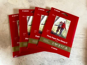LOT of 4 Packs Canon Photo Paper Plus Glossy II - 5"x7", 20 Sheets (2311B024) - Afbeelding 1 van 1