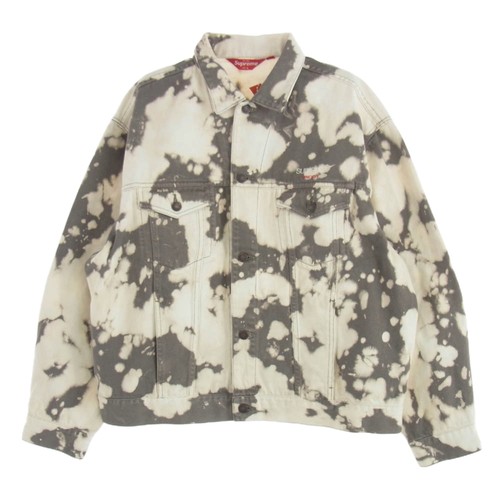 Giacca camionista denim Supreme 25SS sbiancata bianco grigio L usata LIFE 0
