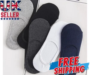 5 Paar Herren Baumwolle Boot Socken unsichtbar rutschfest knöcheltief geschnitten Sommer atmungsaktiv - Bild 1 von 12