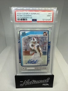 2024 Clearly Donruss Keon Coleman #67 Rated Rookie Auto FOTL Ice /17 Bill PSA 9 - Bild 1 von 2