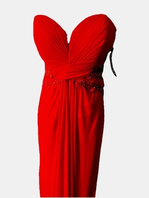 Vestido rojo de diseñador para mujer XSCAPE talla 12 Foto 1 de 4