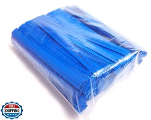 NiftyPlaza 4" Length Twist Ties, 2000 Blue Plastic Coated, No Rip, Paper Ties - Picture 1 of 2