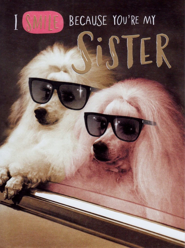 Birthday Sister Greeting Card With Dogs - Image 1 of 2