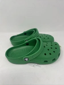 Crocs Kids' Classic Clog Shoe Green Lvy Little Kid Size 3- NWT (defect) J3 - Picture 1 of 8