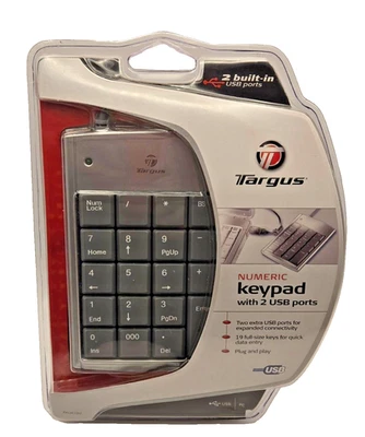 BRAND NEW Targus Numeric Keypad with 2 USB ports PAUK10 EASY PLUG & PLAY INSTALL - Image 1 of 4