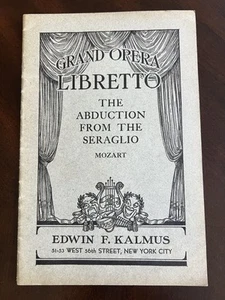 1938 Program Opera Abduction From The Seraglio Mozart New York City Love Story - Picture 1 of 6
