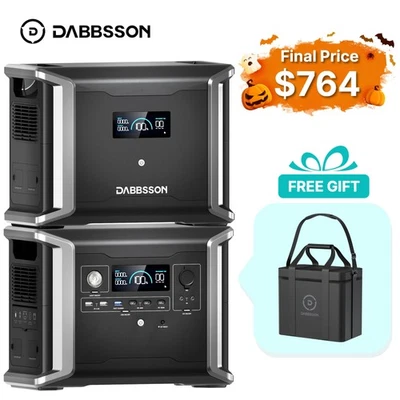 Dabbsson 3030Wh Portable Power Station Solar Generator with Extra Battery Backup