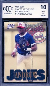 Andruw Jones Rookie Card 1996 Best Player Of The Year #4 BGS BCCG 10 - Picture 1 of 2
