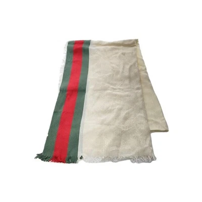 GUCCI Silenciador Bufanda Seda Algodón Hecho en Italia Ancho 61cm Largo 202cm... - Imagen 1 de 3