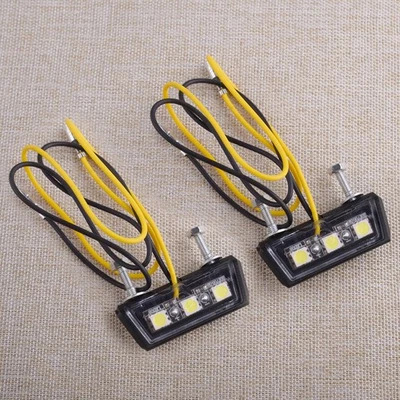 2Pcs Motorcycle LED License Plate Light Mini Rear Tail Number Tag Lamp new - Image 1 of 4