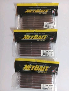 3 Packs Of Netbait Flex Worm 5" Scuppernong - Picture 1 of 1