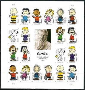 Mint US Charles Schulz Pane of 20 Forever Stamps Scott# 5726 (MNH) - Picture 1 of 1