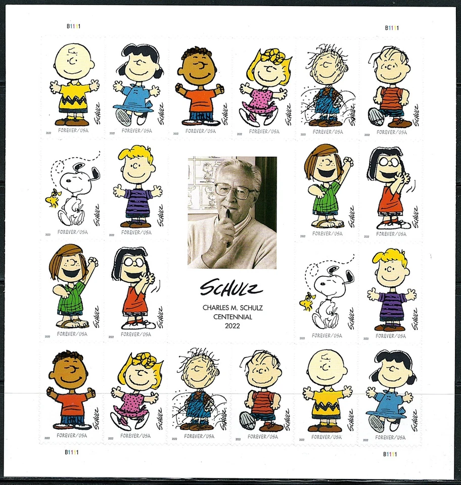 Mint US Charles Schulz Pane of 20 Forever Stamps Scott# 5726 (MNH) - Image 1 of 1