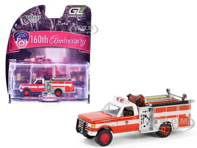 1987 FORD F-350 MINI PUMPER FIRE TRUCK "FDNY 160 YEARS" 1/64 BY GREENLIGHT 30550 - Image 1 of 3
