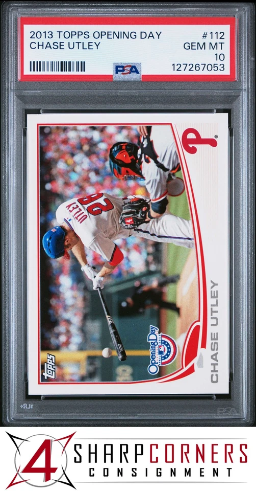 2013 TOPPS OPENING DAY #112 CHASE UTLEY PHILLIES POP 2 PSA 10 - Image 1 of 3