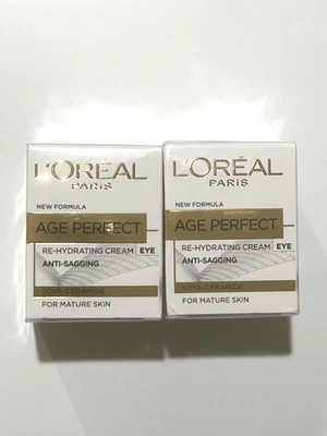 L'Oreal Age Perfect Re-Hydrating Eye Cream Anti-Sagging - 15 ml (2 Pack) - Image 1 of 3
