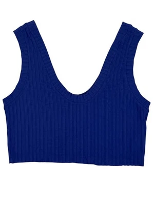 Top corto Free People Movement acanalado atletismo informal violeta M Foto 1 de 4