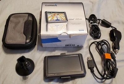 GARMIN ~ Nuvi 205W ~ GPS NAVIGATION w/ CAR ADAPTER & CHARGER - Bundle - Image 1 of 3