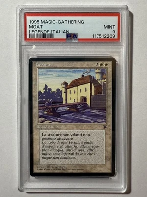 Italian Moat Legends MTG PSA 9 Mint - Image 1 of 3