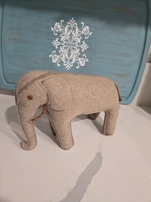 Elephant Door Stop, Bookend Heavyweight Gray Cloth - Image 1 of 4