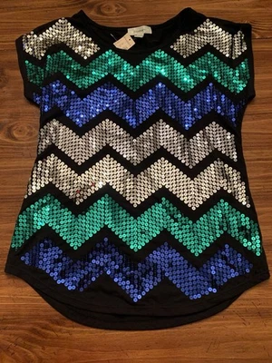 Dressbarn Collection Women Black Sequin Beads Cap Sleeve top Size Small New NWT - Image 1 of 4