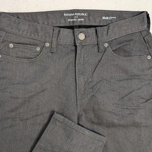Banana Republic Travel Jeans Mens 30x30 Gray Athletic Fit Stretch 5 Pocket Pants - Picture 1 of 8