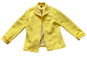 Sara Isabella Open Front Textured Quilted Jacket Women’s M Yellow W Floral Lin  - Picture 1 of 18