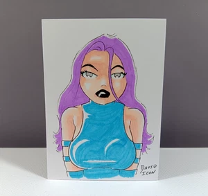Original PSYLOCKE Pinup Artist Sketch Card 1/1 - David Icon - PSC - ATC - ACEO - Picture 1 of 3